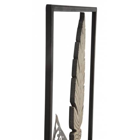 Blätterpaneel aus Eisen und Holz -A- Cm 30,5X1,90X91- Mauro Ferretti - 