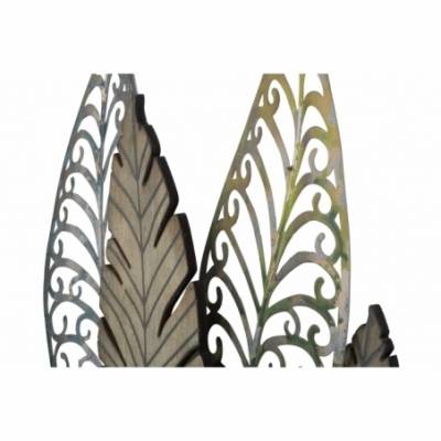 Blätterpaneel aus Eisen und Holz -C- Cm 75X2,5X87- Mauro Ferretti - 