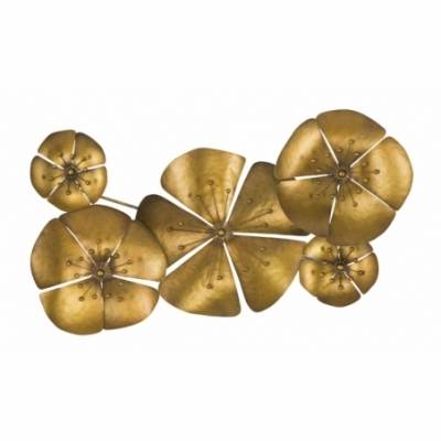 Pannello In Ferro Flower Goldy -A- Cm 94X6X50
