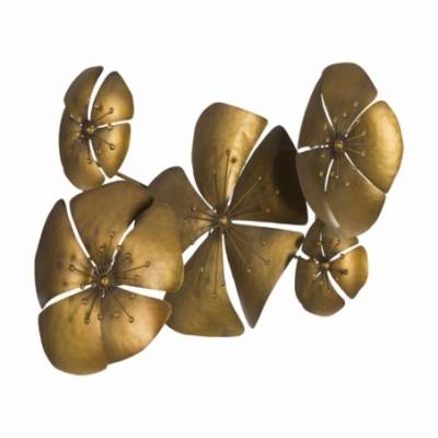 Panneau en fer doré fleur -A- Cm 94x6x50- Mauro Ferretti - 
