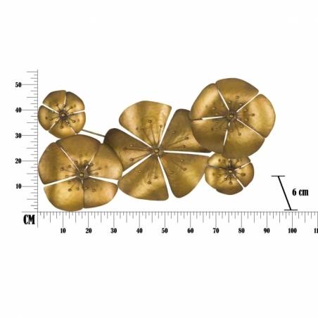 Pannello In Ferro Flower Goldy -A- Cm 94X6X50 - 9 - 