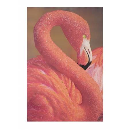 Druck auf Leinwand mit Applikationen -A- Flamingo Cm 80X3,8X120 - 