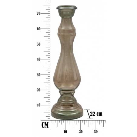 Brown Recycled Glass Candle Holder Cm 22X75 - Mauro Ferretti -  - 8024609342387