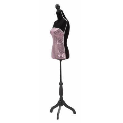 Decorative Tailoring Mannequin with Pink Paillets cm 37x23x165- Mauro Ferretti -  - 8024609339639