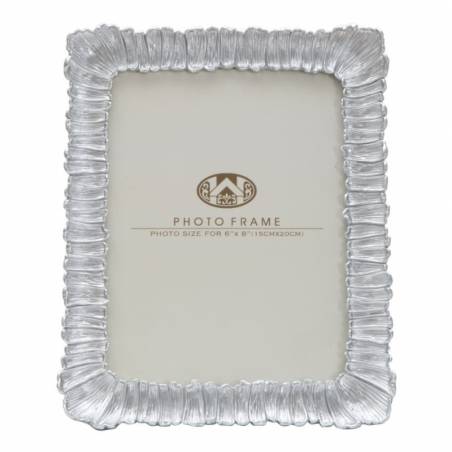Cornice Portafoto Petal Silver Cm 19,5X2,5X24,5 (Misura Interna Cm 15X20) - 