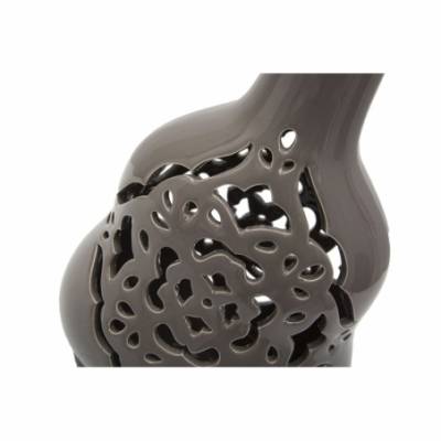 Vaso Porcellana Carving Grigio Cm 16,5X11X27 - 