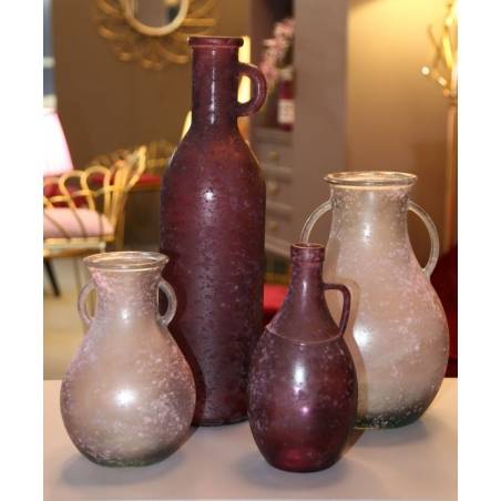Vase en verre recyclé Bordeaux cm 13X50 (Fabriqué en Espagne) - 