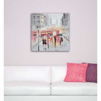 Painted On Canvas Rain London -A- Cm 100X3X100- Mauro Ferretti -  - 8024609336003