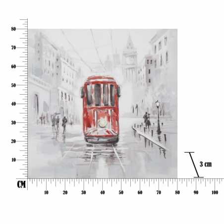 Peint Sur Toile Tramway -A- Cm 80X3X80- Mauro Ferretti - 