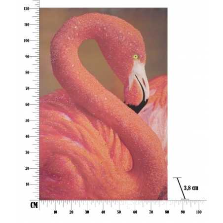 Stampa Su Tela Con Applicazioni -A- Flamingo Cm 80X3,8X120 - 
