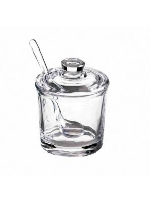 Glass Sugar Bowl Favor with Spoon -