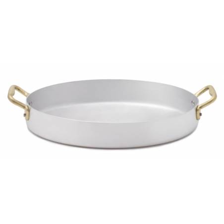 Professional Oval Aluminum Pan with Brass Handles - Retro Style -  - 8009137567266