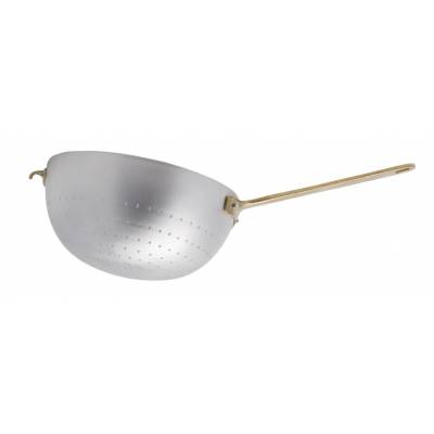 Aluminum Colander with Brass Handle and Hook - Retro Style -  - 