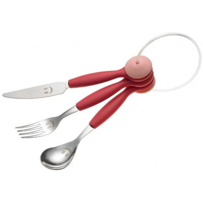 Rivadossi children's cutlery - 3 -piece sets - Fuchsia jingle -
