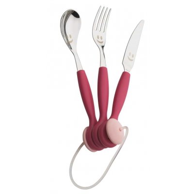 Rivadossi Kinderbesteck - 3 -Stück - Fuchsia Jingle -