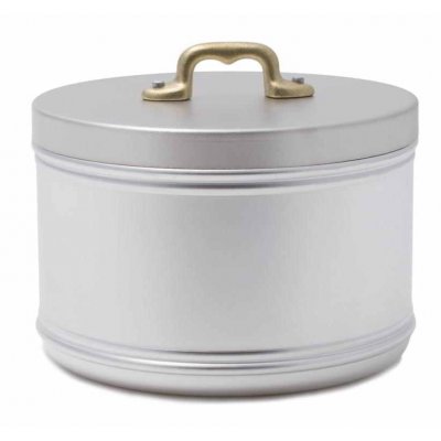 Aluminum Kitchen Jar with Lid and Brass Bridge Handle -  - 