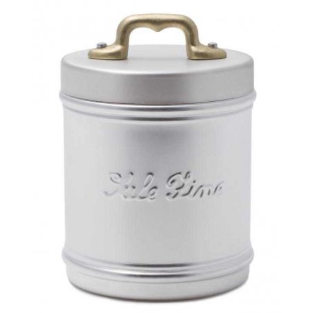 Aluminum container / jar with Fine Salt writing - Retro Style -  - 