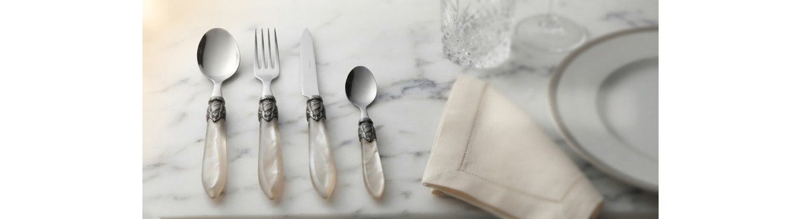 Eluxe Posate in Acciaio Inox Effetto Madreperla | Modalyssa® Made in Italy