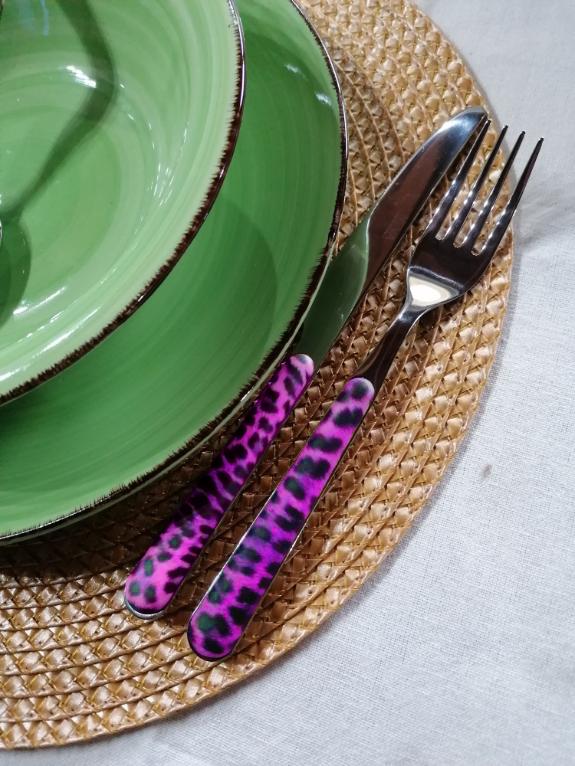 posate animalier fucsia